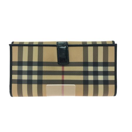  BURBERRY バーバリー レディース 二つ折り長財布 Wホック ノバチェック コンチネンタルウォレット ベージュ