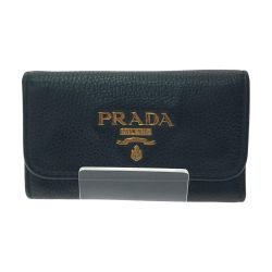 ▼▼ PRADA プラダ ユニセックス 6連キーケース 1カ所欠品 レザー ブラック Bランク