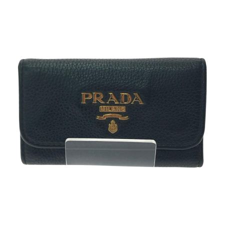  PRADA プラダ ユニセックス 6連キーケース 1カ所欠品 レザー ブラック
