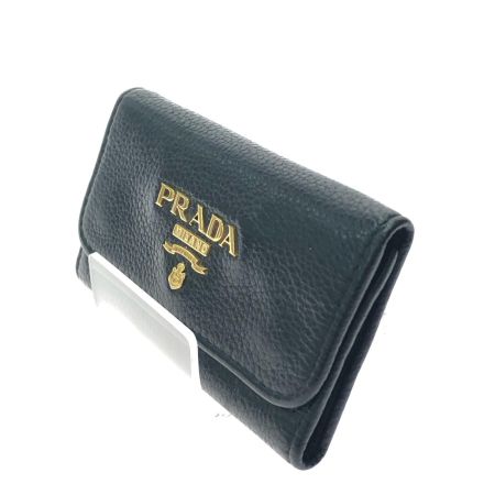  PRADA プラダ ユニセックス 6連キーケース 1カ所欠品 レザー ブラック