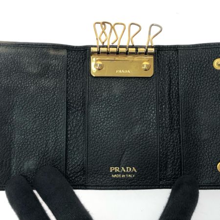  PRADA プラダ ユニセックス 6連キーケース 1カ所欠品 レザー ブラック