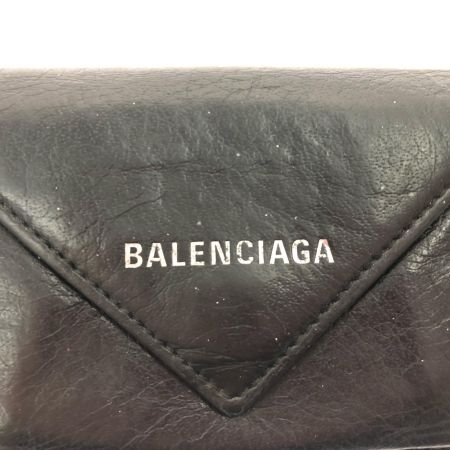 BALENCIAGA バレンシアガ レディース 三つ折り財布 コンパクトウォレット ペーパーミニ  ブラック