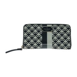 ▼▼ Kate Spade ケイトスペード レディース 長財布 ラウンドファスナー WLRU2424-001 ブラック×ホワイト Bランク