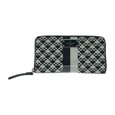 Kate Spade ケイトスペード レディース 長財布 ラウンドファスナー WLRU2424-001 ブラック×ホワイト