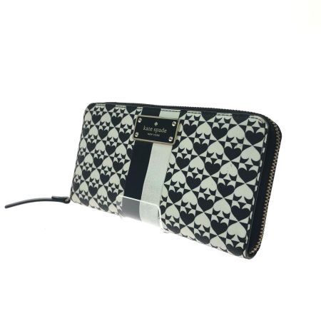  Kate Spade ケイトスペード レディース 長財布 ラウンドファスナー WLRU2424-001 ブラック×ホワイト