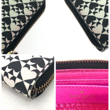  Kate Spade ケイトスペード レディース 長財布 ラウンドファスナー WLRU2424-001 ブラック×ホワイト