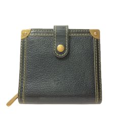 ▼▼ LOUIS VUITTON ルイヴィトン レディース 二つ折り財布 コンパクトジップ スハリ M91828 ブラック Bランク