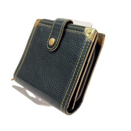  LOUIS VUITTON ルイヴィトン レディース 二つ折り財布 コンパクトジップ スハリ M91828 ブラック