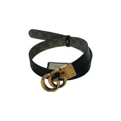 ▼▼ GUCCI グッチ レディース リバーシブルベルト GGスプリーム キャンバス 67-73cm ベージュ＆エボニー Bランク