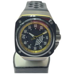 ▼▼ Gorilla ゴリラ メンズ腕時計 自動巻き Fastback STINGER YELLOW MONO チタン ラバー ブラック Bランク