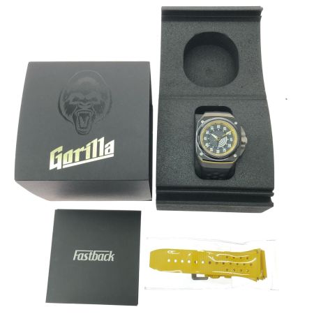  Gorilla ゴリラ メンズ腕時計 自動巻き Fastback STINGER YELLOW MONO チタン ラバー ブラック
