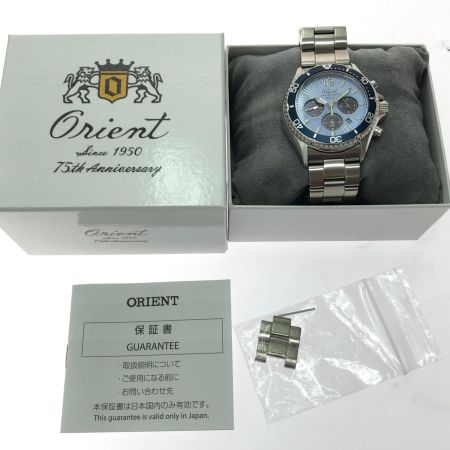  ORIENT オリエント メンズ腕時計 ソーラー充電 75周年記念モデル 750本限定 クロノグラフ RN-TX0210L スカイブルー