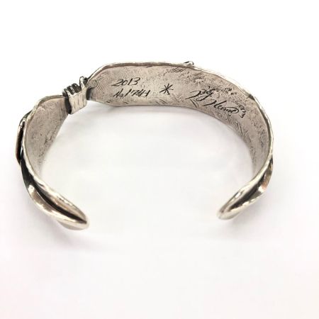  Big Hand ビッグハンド ユニセックス インディアンジュエリー SV925 革袋付 フェザーバングル 40.2g