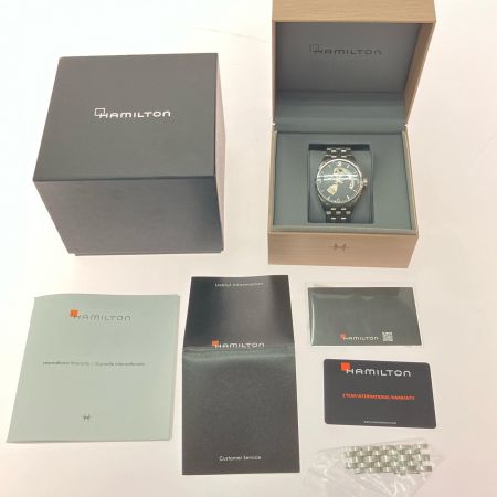  HAMILTON ハミルトン メンズ腕時計 自動巻き ジャズマスター ビューマチック オープンハート 裏スケルトン H327050 ブラック