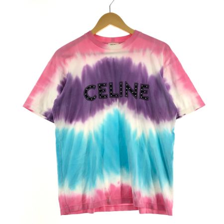  CELINE セリーヌ スタッズロゴプリントルーズ Tシャツ マルチカラー SIZE XS