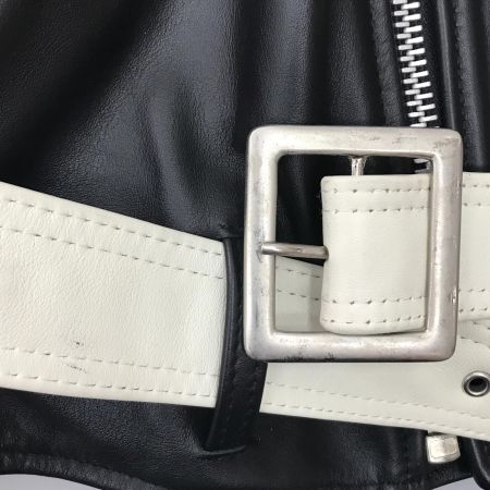  666 ウエストベルト付き ライダースジャケット レザージャケット SAIZE S ブラック