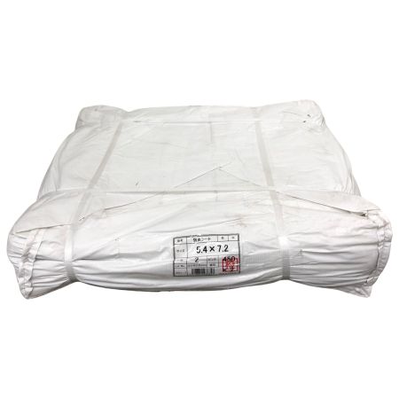   メーカー不明 防炎シート 白 5.4ｘ7.2m 450P 1枚 工事現場 野積み 防砂 災害 防災 備蓄 養生シート