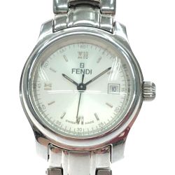 ▼▼ FENDI フェンディ レディース腕時計 クオーツ シルバー文字盤 デイト ブレスウォッチ 210L Bランク