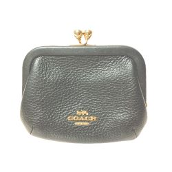 ▼▼ COACH コーチ レディース がま口財布 コインケース 小銭入れ C7517 ブラック Bランク