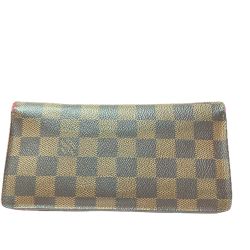 ▼▼ LOUIS VUITTON ルイヴィトン メンズ 二つ折り長財布 ダミエ ポルトフォイユ ロン 小銭れ無 N62228 Bランク