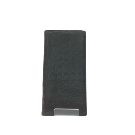  Salvatore Ferragamo サルヴァトーレフェラガモ 二つ折り長財布 ガンチーニ 総柄 型押し レザー IY-569413 ブラウン