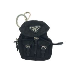 ▼▼ PRADA プラダ キーホルダー バッグチャーム ナイロン リュック型チャーム ブラック Bランク