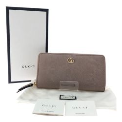 ▼▼ GUCCI グッチ レディース 長財布 ジップアラウンドウォレット プチマーモント ゴールド金具 GGマーク 786117 0959 ベージュ Bランク