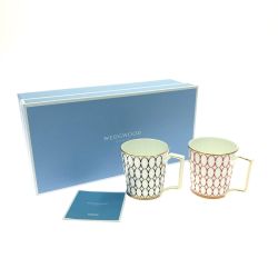 ▼▼ Wedgwood ウェッジウッド 洋食器 マグカップ ルネッサンス ゴールド ピンク ブルー 2Pセット 箱付 Aランク