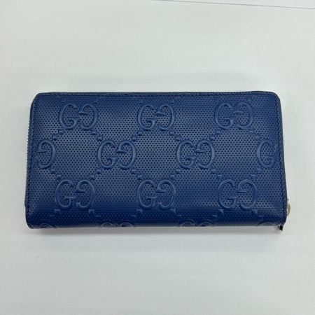  GUCCI グッチ GGエンボス ウォレット ラウンドファスナー長財布 6255558-203887 ブルー