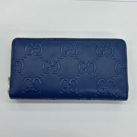  GUCCI グッチ GGエンボス ウォレット ラウンドファスナー長財布 6255558-203887 ブルー