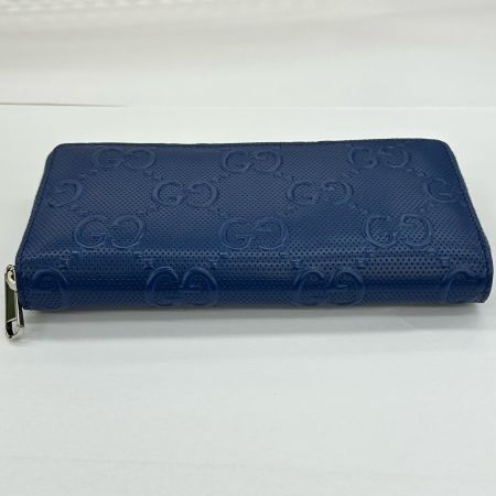  GUCCI グッチ GGエンボス ウォレット ラウンドファスナー長財布 6255558-203887 ブルー