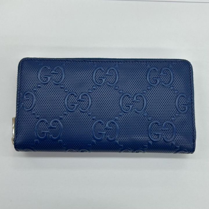 GUCCI グッチ GGエンボス ウォレット ラウンドファスナー長財布