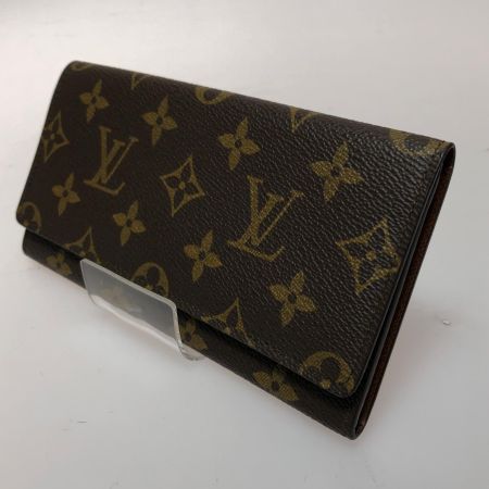  LOUIS VUITTON ルイヴィトン メンズ 二つ折り長財布 日本円札入れ モノグラム ポルトフォイユ M61818 ブラウン