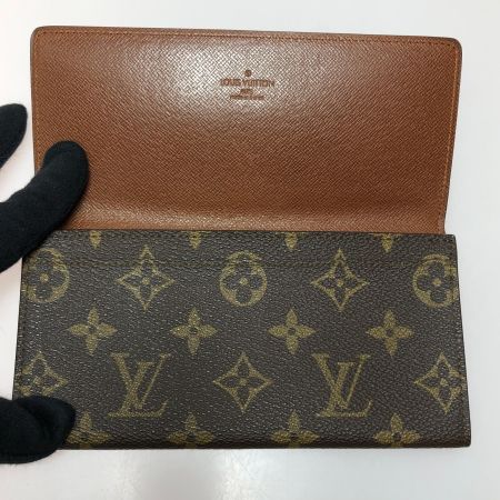  LOUIS VUITTON ルイヴィトン メンズ 二つ折り長財布 日本円札入れ モノグラム ポルトフォイユ M61818 ブラウン