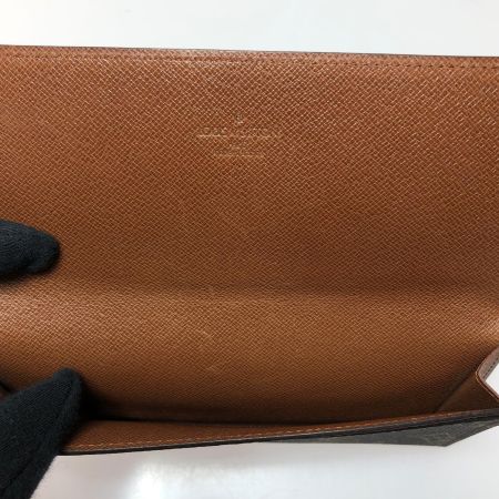  LOUIS VUITTON ルイヴィトン メンズ 二つ折り長財布 日本円札入れ モノグラム ポルトフォイユ M61818 ブラウン