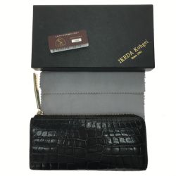 ▼▼ 池田工芸 長財布 クロコダイル 内パイソン 373-S2590-2-1098 ブラック×ゴールド Bランク