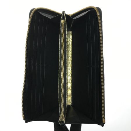  池田工芸 長財布 クロコダイル 内パイソン 373-S2590-2-1098 ブラック×ゴールド