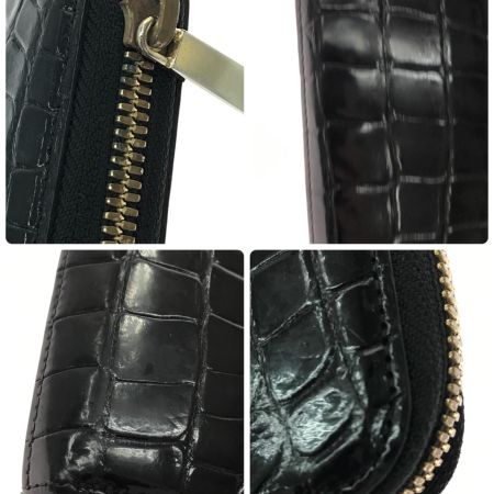  池田工芸 長財布 クロコダイル 内パイソン 373-S2590-2-1098 ブラック×ゴールド