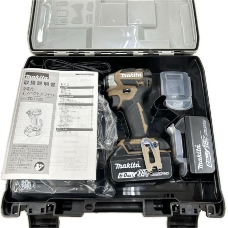 MAKITA マキタ インパクトドライバ コードレス式 18v 充電器・充電池2個・ケース付 TD173DGXAB ブラウン