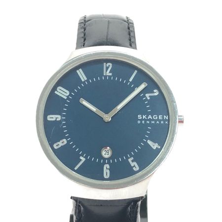 SKAGEN メンズ腕時計 クオーツ アナログ グレーネン デイト レザーベルト SKW6548