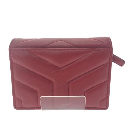  Yves Saint Laurent イブサンローラン レディース 二つ折り財布 キルティング コンパクトウォレット MRT530782･0618 レッド