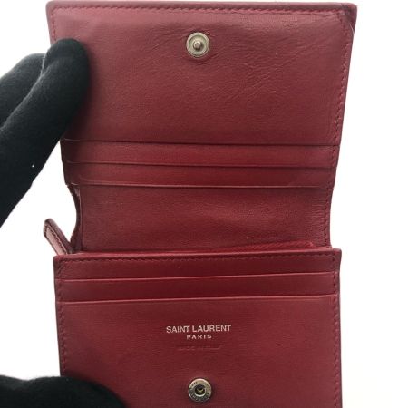  Yves Saint Laurent イブサンローラン レディース 二つ折り財布 キルティング コンパクトウォレット MRT530782･0618 レッド