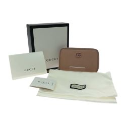 ▼▼ GUCCI グッチ レディース コインケース 小銭入れ ウンドファスナー コンパクトウォレット ダブルG ロゴ 644412 ピンク Bランク