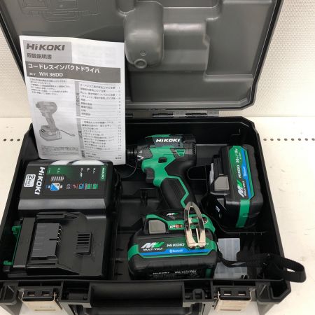  HiKOKI ハイコーキ 充電式 36V コードレスインパクトドライバ 充電器・充電池2個・ケース付 PSEマーク有 WH36DD グリーン
