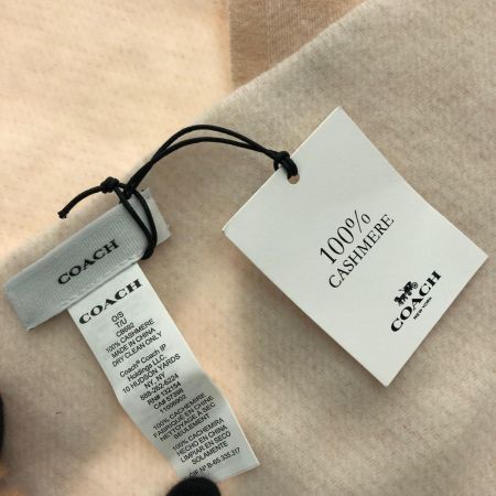  COACH コーチ レディース カシミアマフラー リバーシブル シグネチャー タグ付 CB692 ベージュ