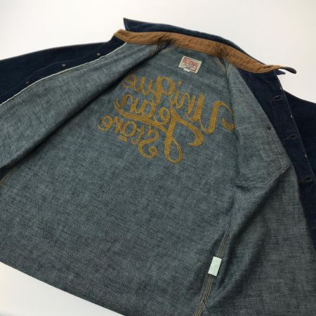  DELUXEWARE デニムシャツ DELUXEWARE ロゴ刺繍 長袖 SIZE M ブルー