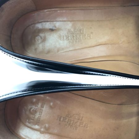  HERMES エルメス レディース ローファー Hロゴ 型押しマーク タバコ臭有 サイズ不明 24cmくらい ブラック