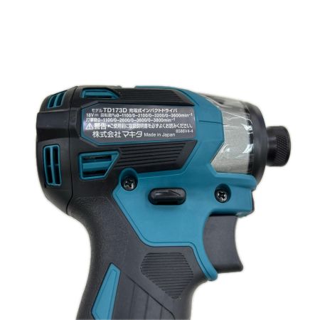 MAKITA マキタ インパクトドライバ コードレス式 18v 充電器・充電池2個・ケース付 TD173D ブルー