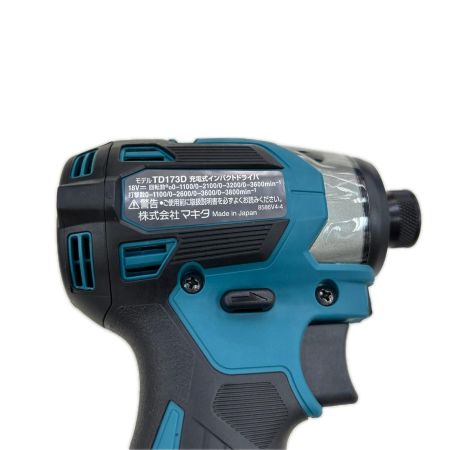 MAKITA マキタ インパクトドライバ コードレス式 18v 充電器・充電池2個・ケース付 TD173D ブルー