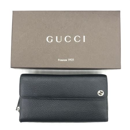  GUCCI グッチ 財布 レザー 大容量 ラウンドファスナー長財布 449397 ブラック